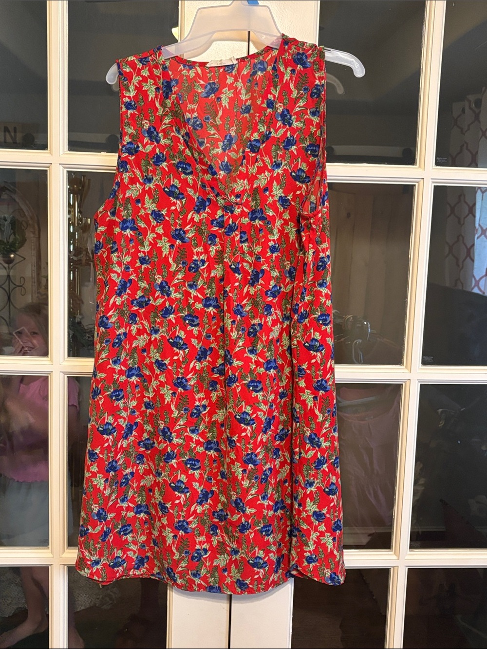 Entro red floral dress - large